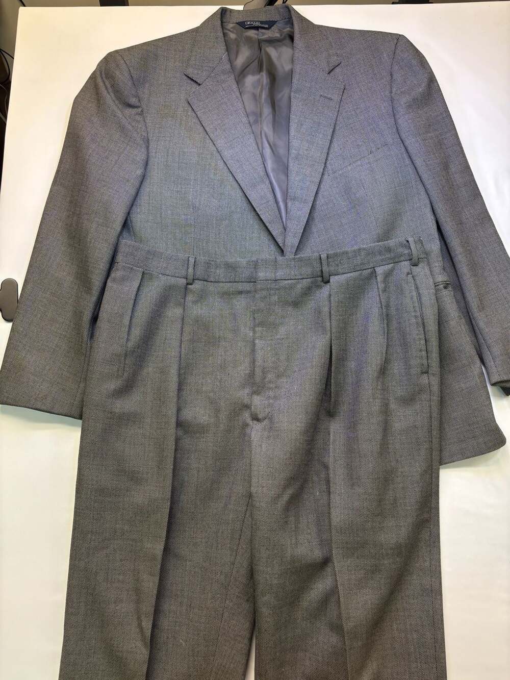 Polo by Ralph Lauren Gray Wool Houndstooth Suit Jacket and Pants Set